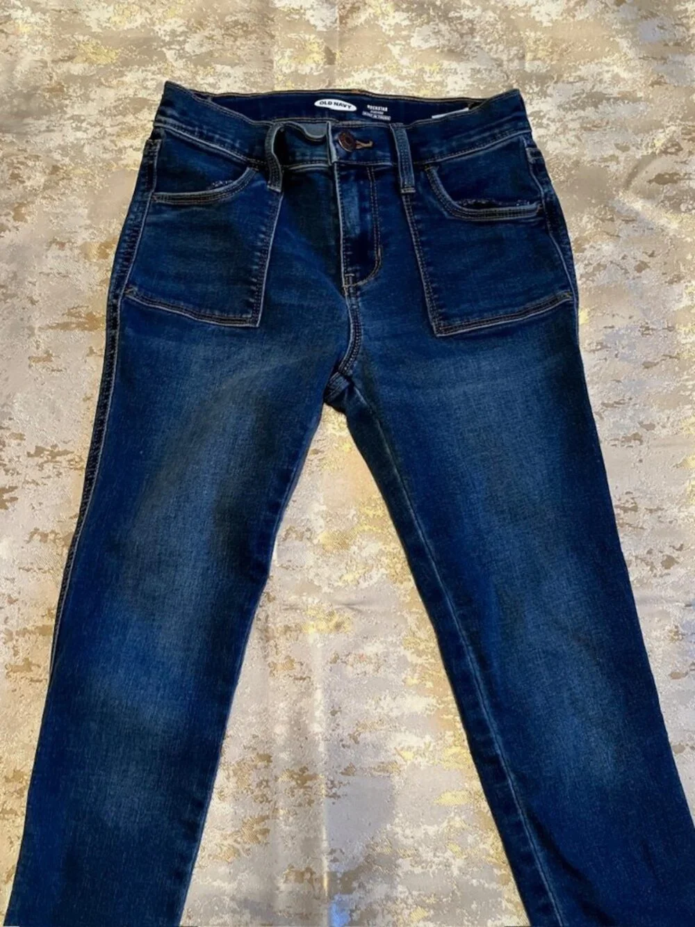 Old Navy Jeggings Shorts Girls size 10 Blue Distressed School Casual Lot of 2